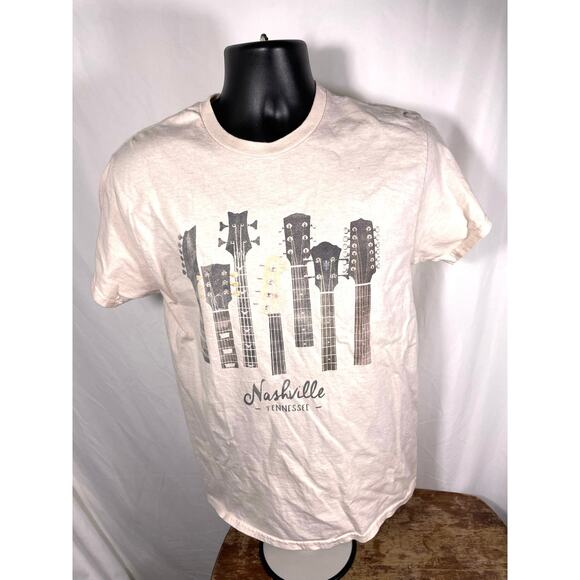 Nashville Tennessee Guitar Headstock Graphic Tee Medium - Picture 1 of 6